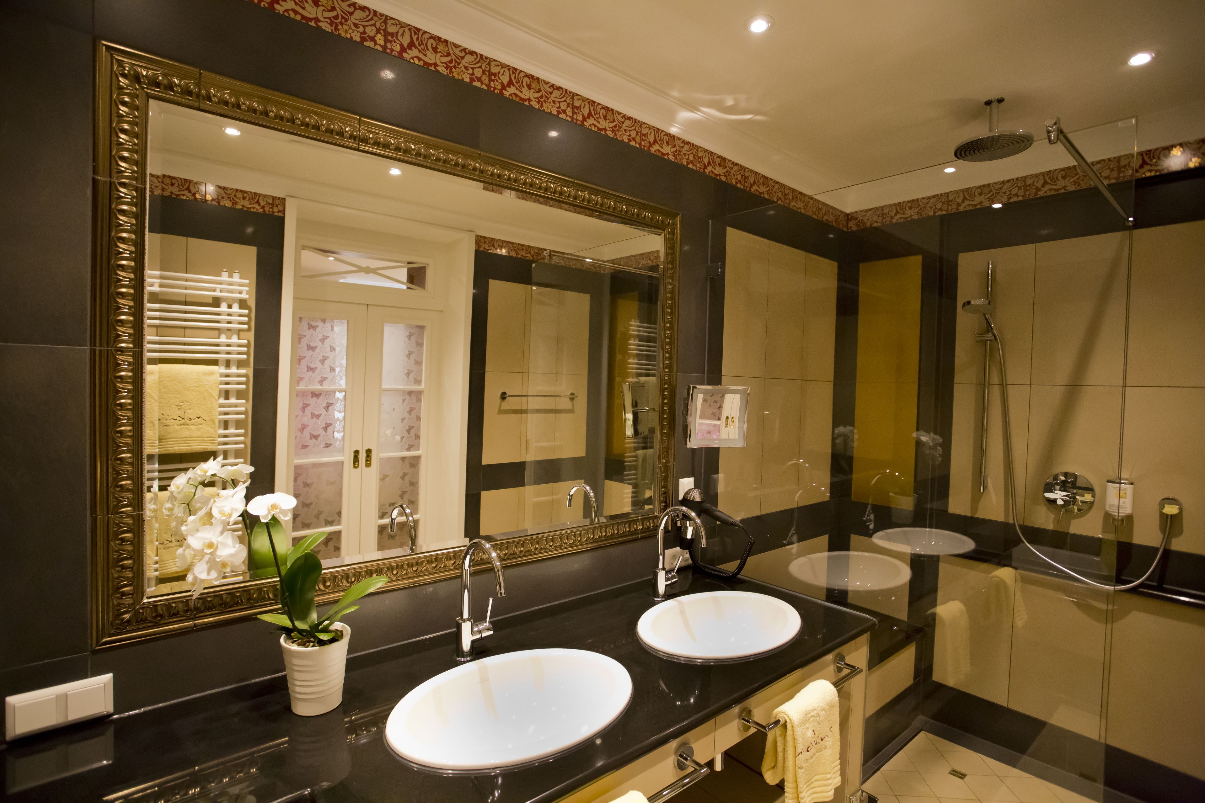 free toiletries, hair dryer, bathrobes, towels