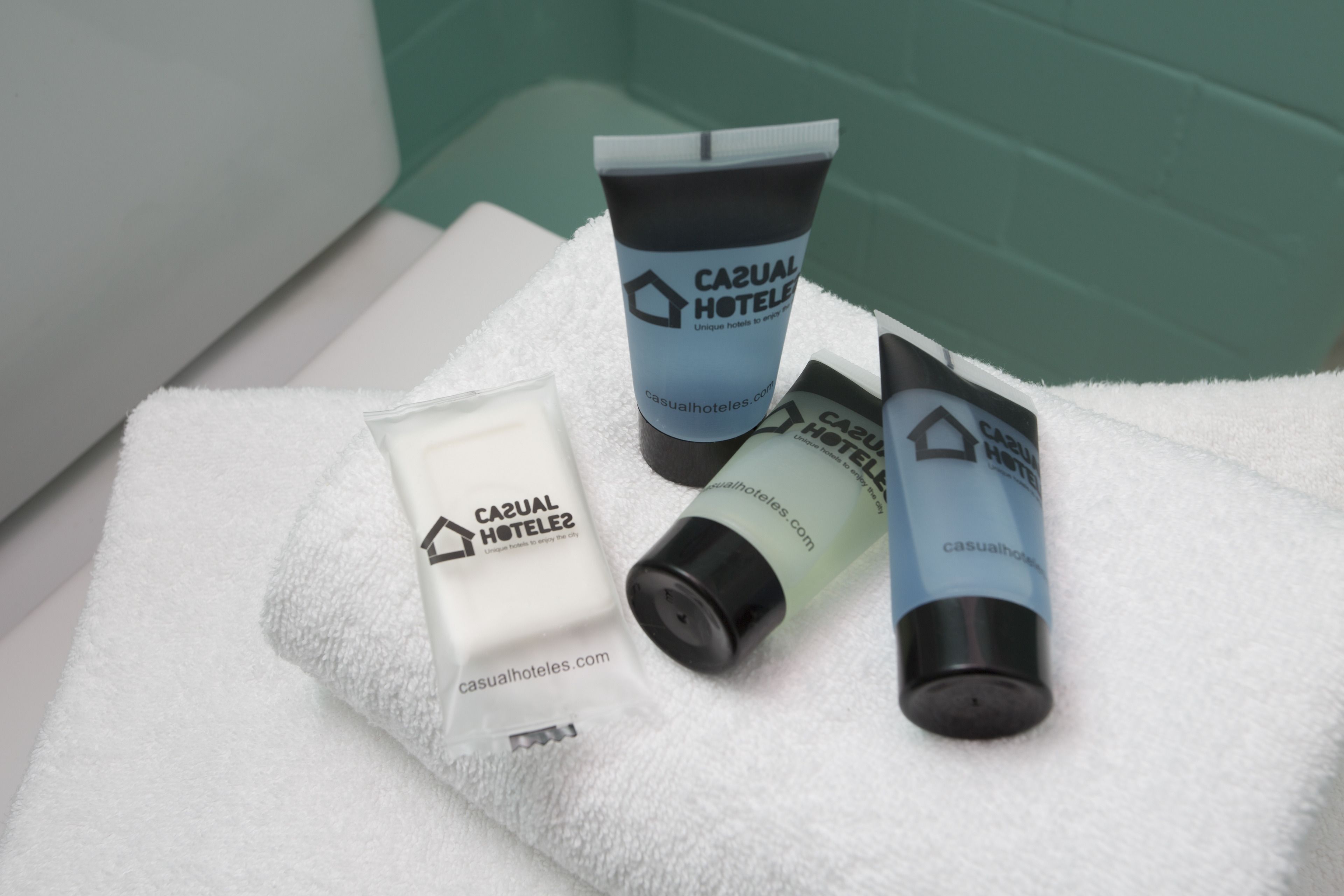 combined shower/bathtub, free toiletries, hair dryer, towels