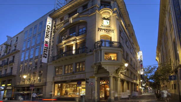 A historic building with a prominent hotel sign, ornate balconies, and classic architecture. - Casual del Teatro Madrid Hotel by Casual Hoteles (Madrid)