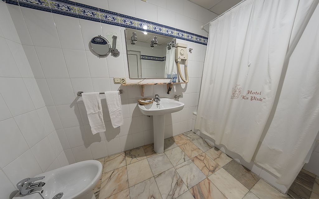 combined shower/bathtub, free toiletries, hair dryer, towels