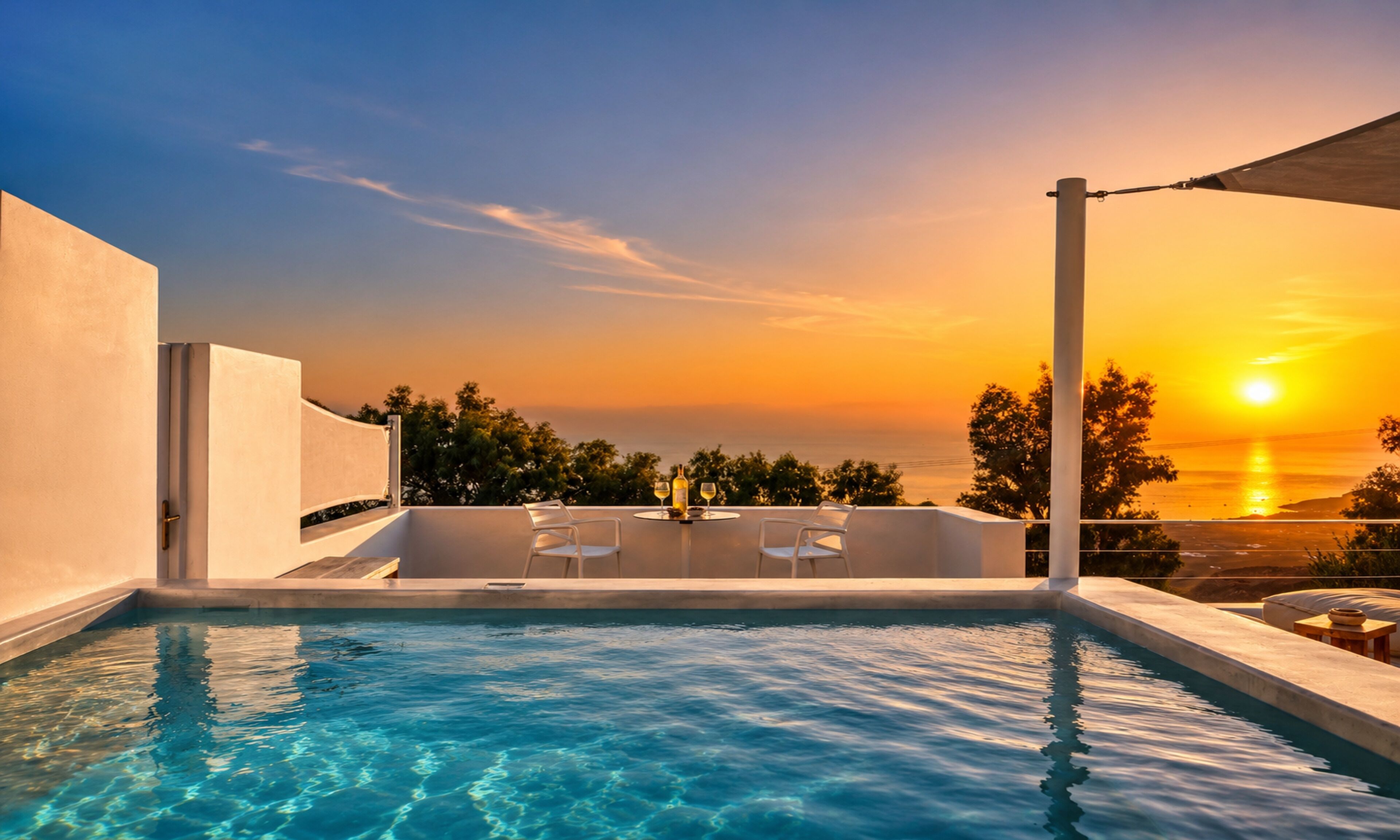 5 outdoor pools, pool umbrellas, pool loungers
