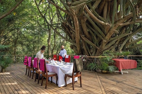 Outdoor banquet area