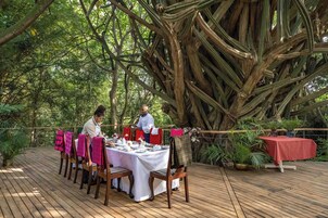 Outdoor banquet area