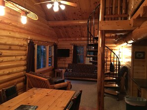 Cabin, 3 Bedrooms, 2 Bathrooms (Log Cabin) | Living area | Flat-screen TV - Cedar Point Resort (Marcell)
