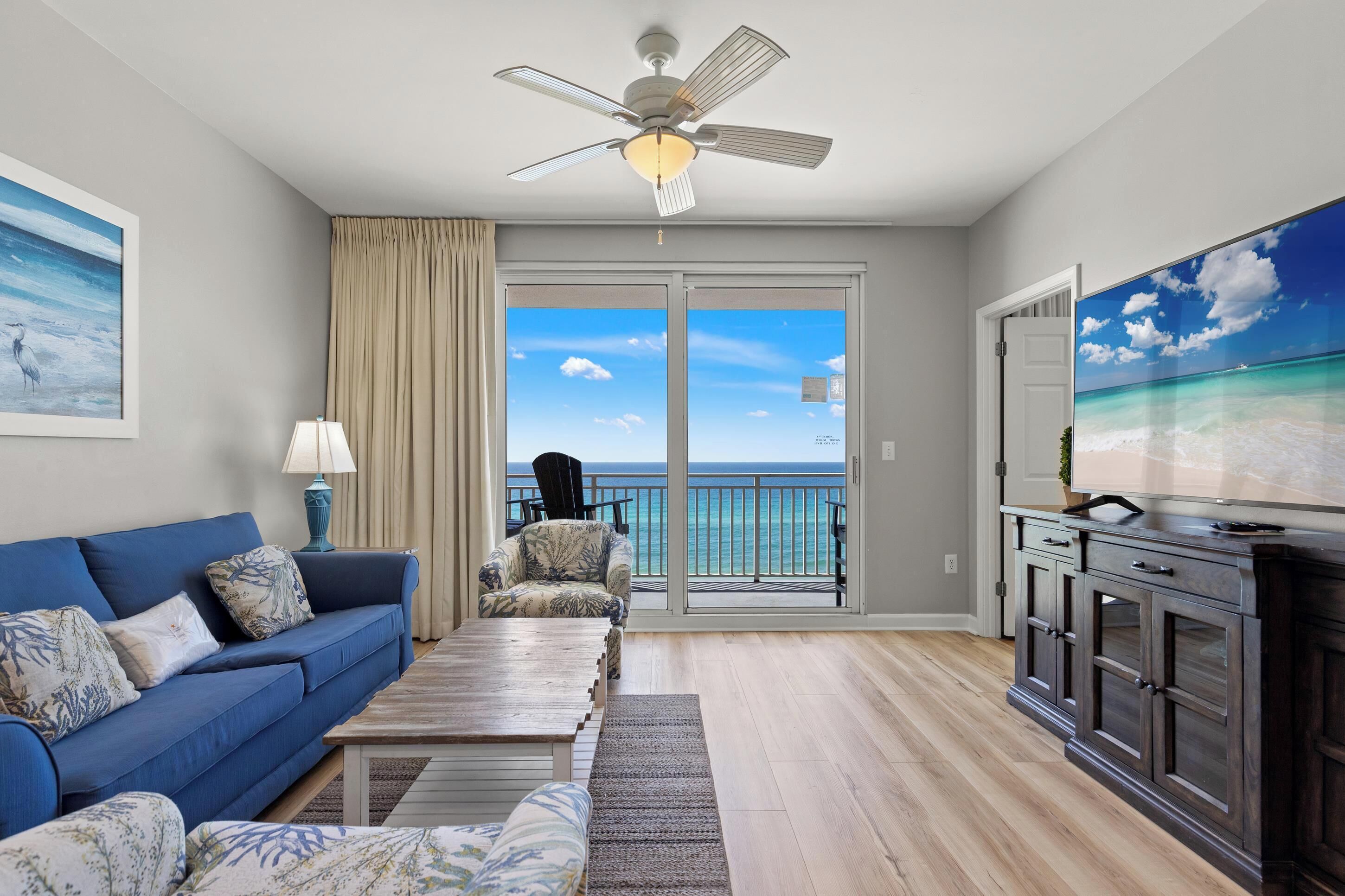 Condo, 2 Bedrooms, Ocean View (406E) | Living area | 48-inch Smart TV with digital channels, TV, streaming services