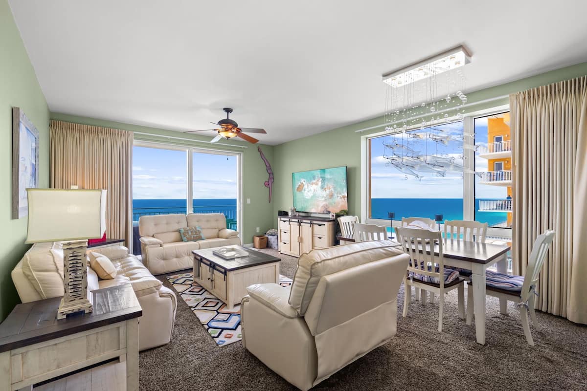 Condo, 3 Bedrooms, Ocean View, Beachfront | Living area | 48-inch Smart TV with digital channels, TV, streaming services