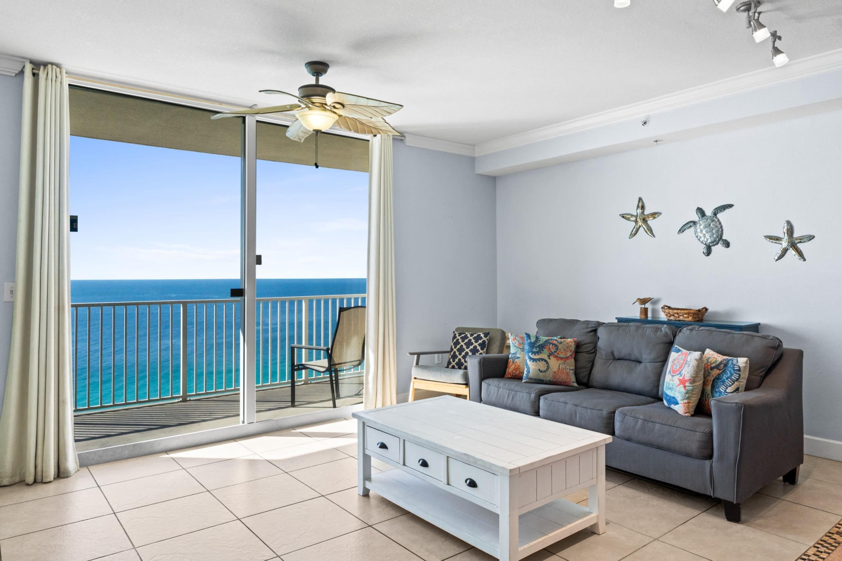 Condo, 1 Bedroom, Ocean View (1903) | Living area | 50-inch Smart TV with cable channels, TV