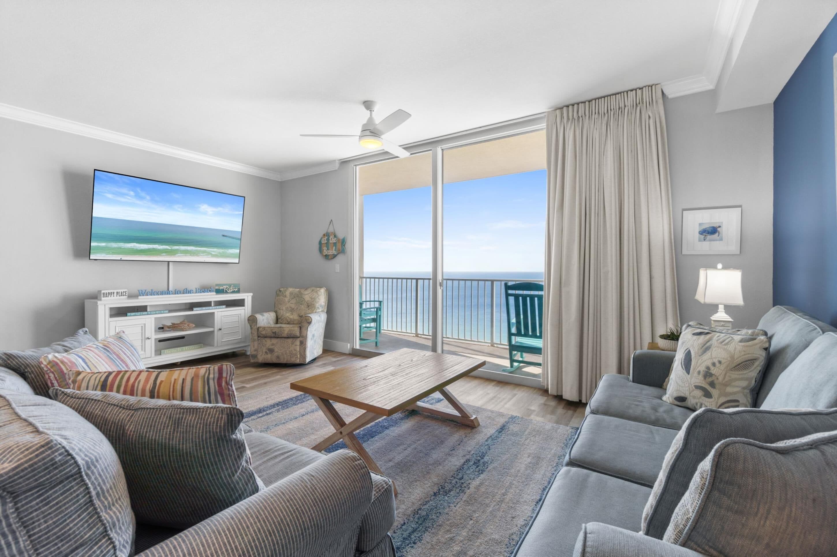 Condo | Living area | 50-inch Smart TV with cable channels, TV