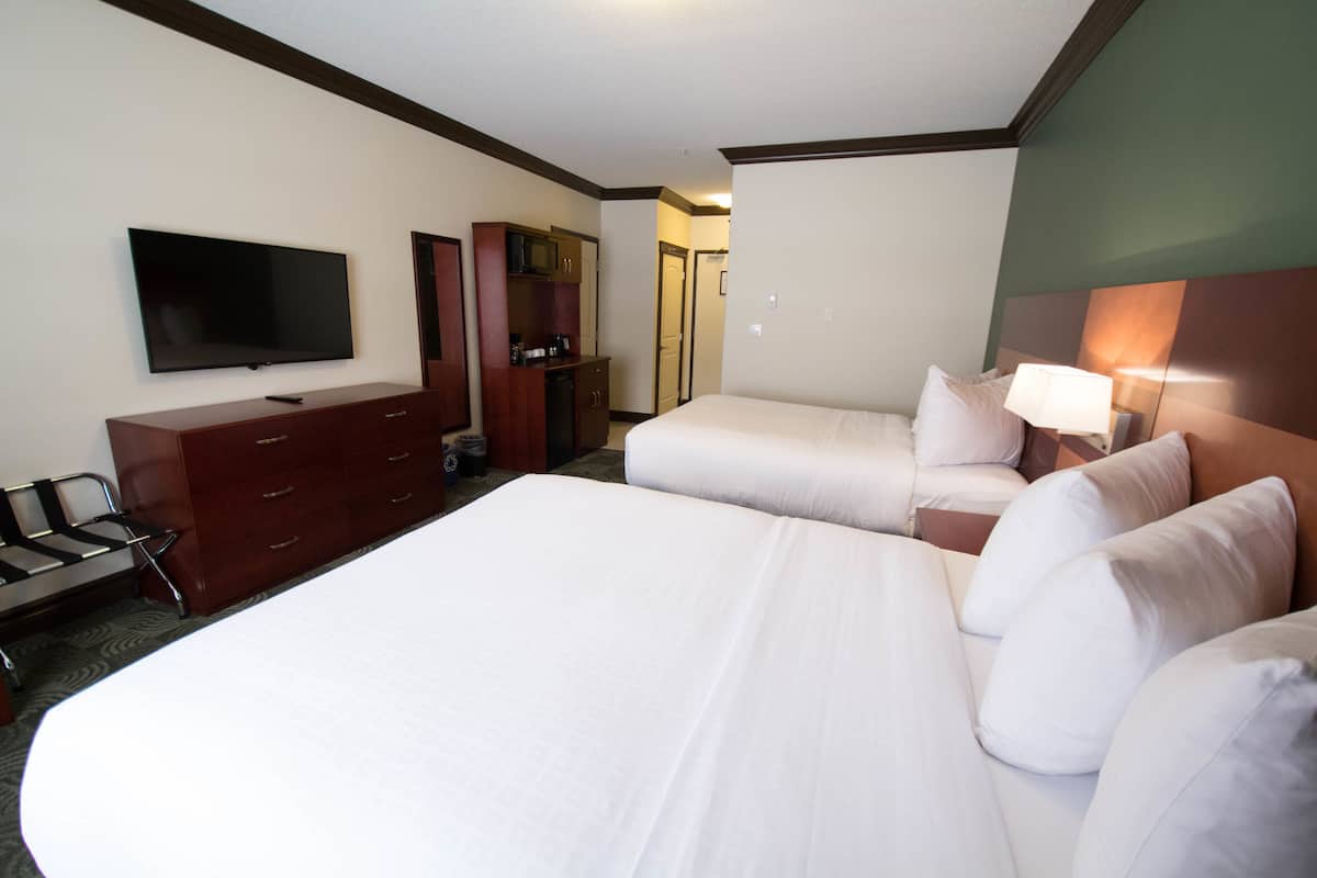 standard room, 2 queen beds | desk, laptop workspace, iron/ironing board, free wifi