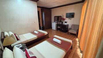 Desk, blackout curtains, iron/ironing board, free WiFi