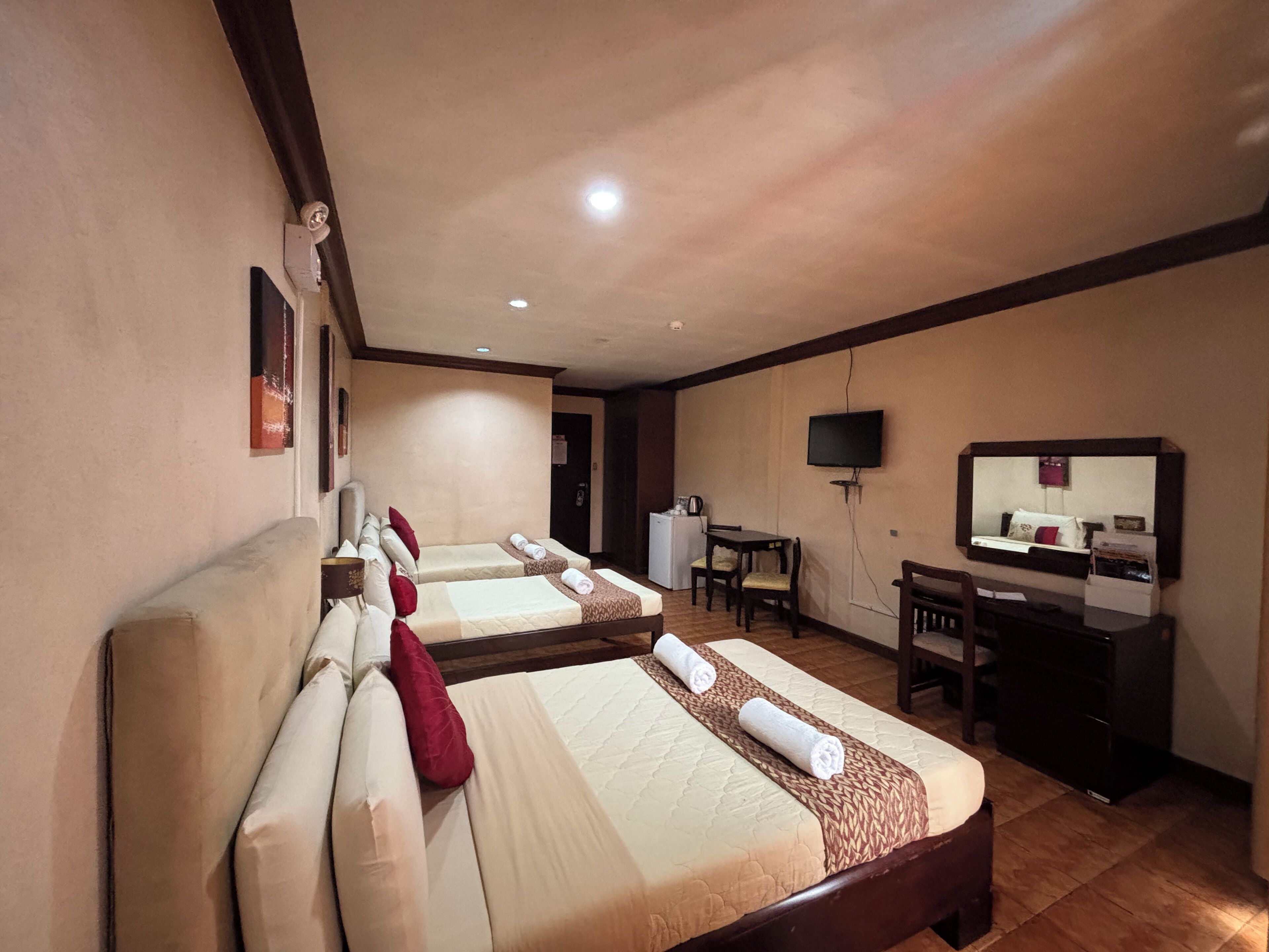 Desk, blackout drapes, iron/ironing board, free WiFi