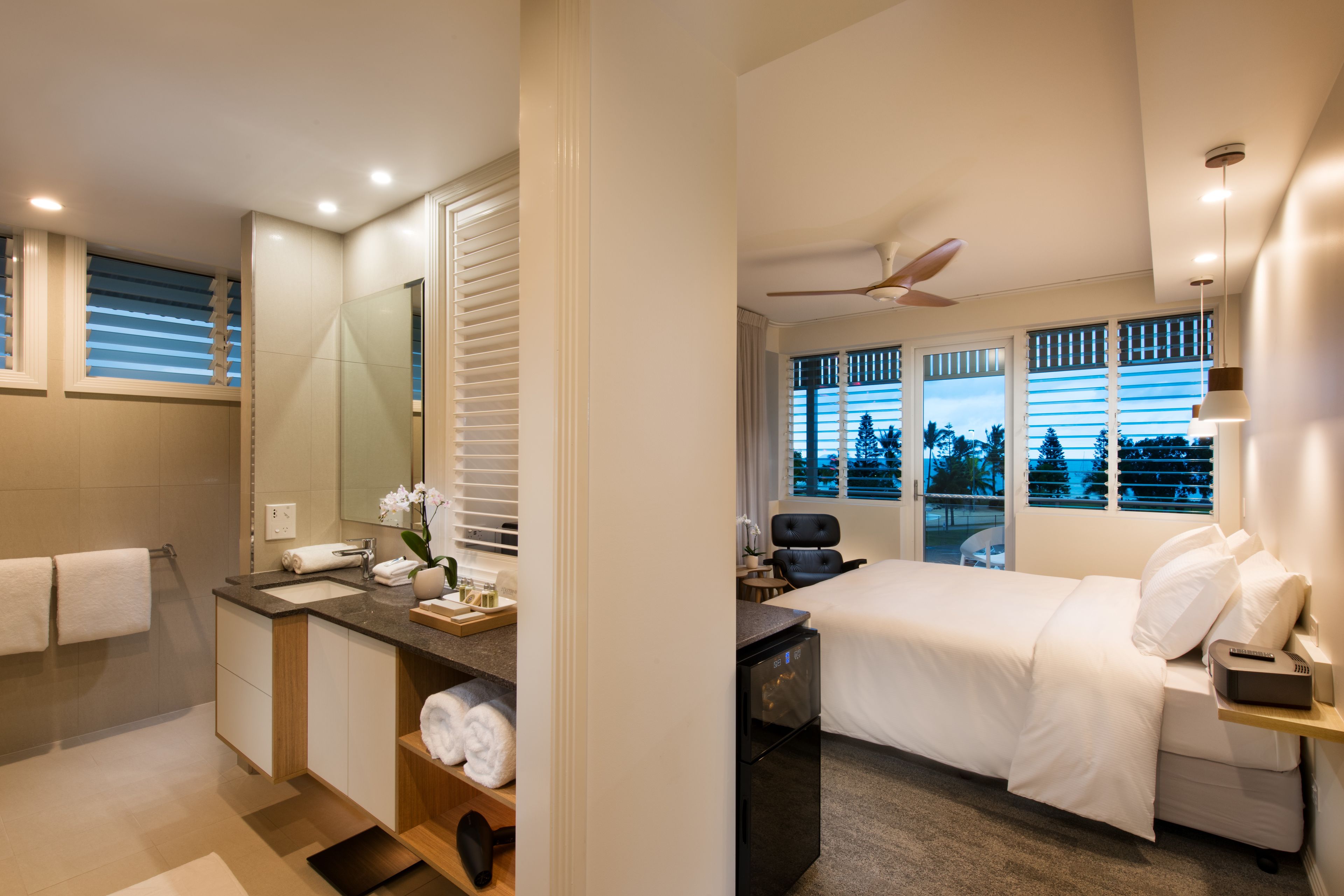 Premium bedding, down comforters, pillowtop beds, in-room safe