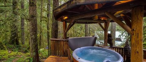 Huisje, 1 slaapkamer | Spabad buiten