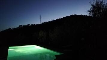 Outdoor pool, pool loungers