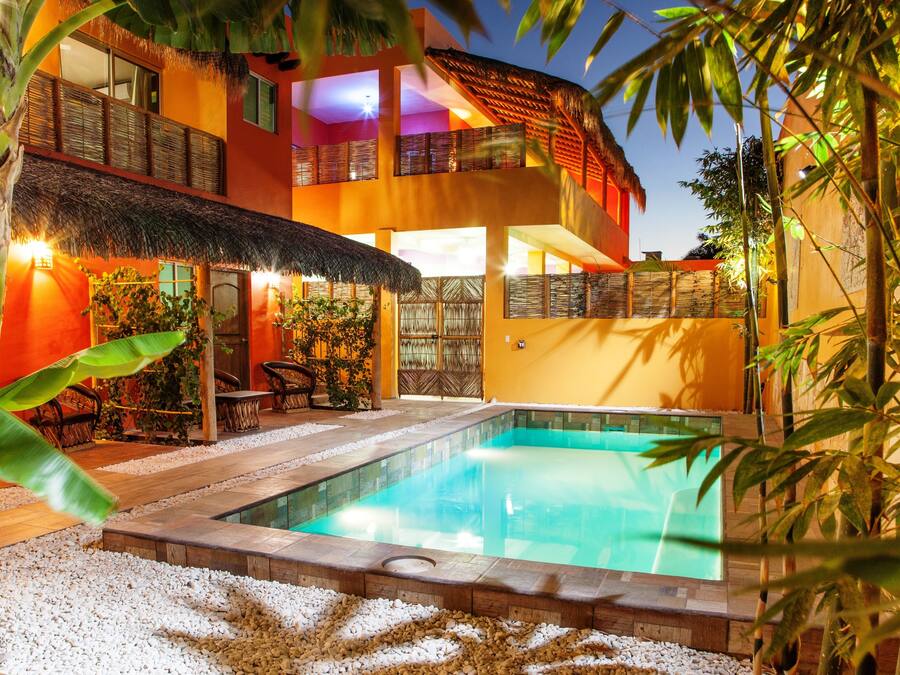 Outdoor pool, a heated pool, open 9:00 AM to 8:00 PM, sun loungers