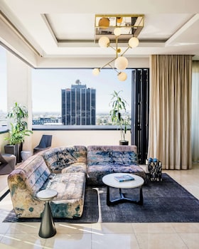 Premium bedding, down comforters, Select Comfort beds, in-room safe at Dream Hollywood, by Hyatt