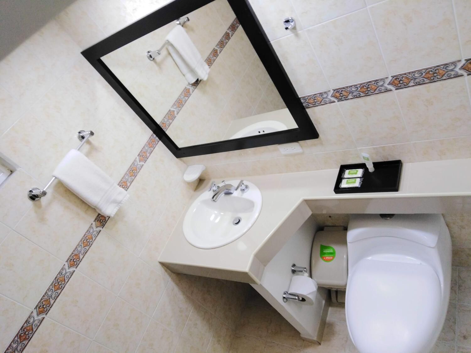 shower, free toiletries, hair dryer