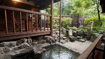 Special Japanese Room Azusa with Open-air-bath, Non Smoking | Bathroom | Shower, hair dryer, slippers, towels