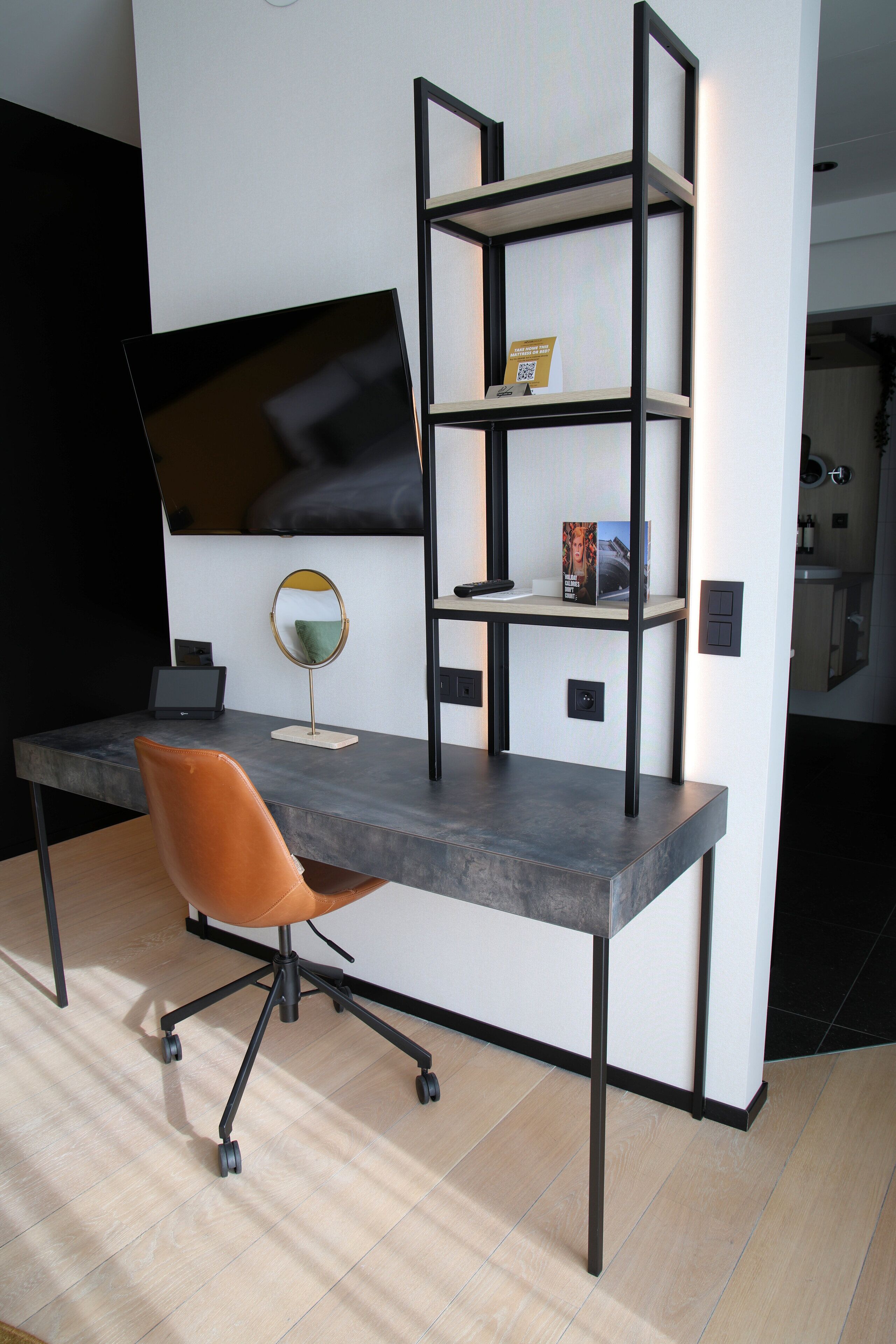 premium studio | living area | flat-screen tv