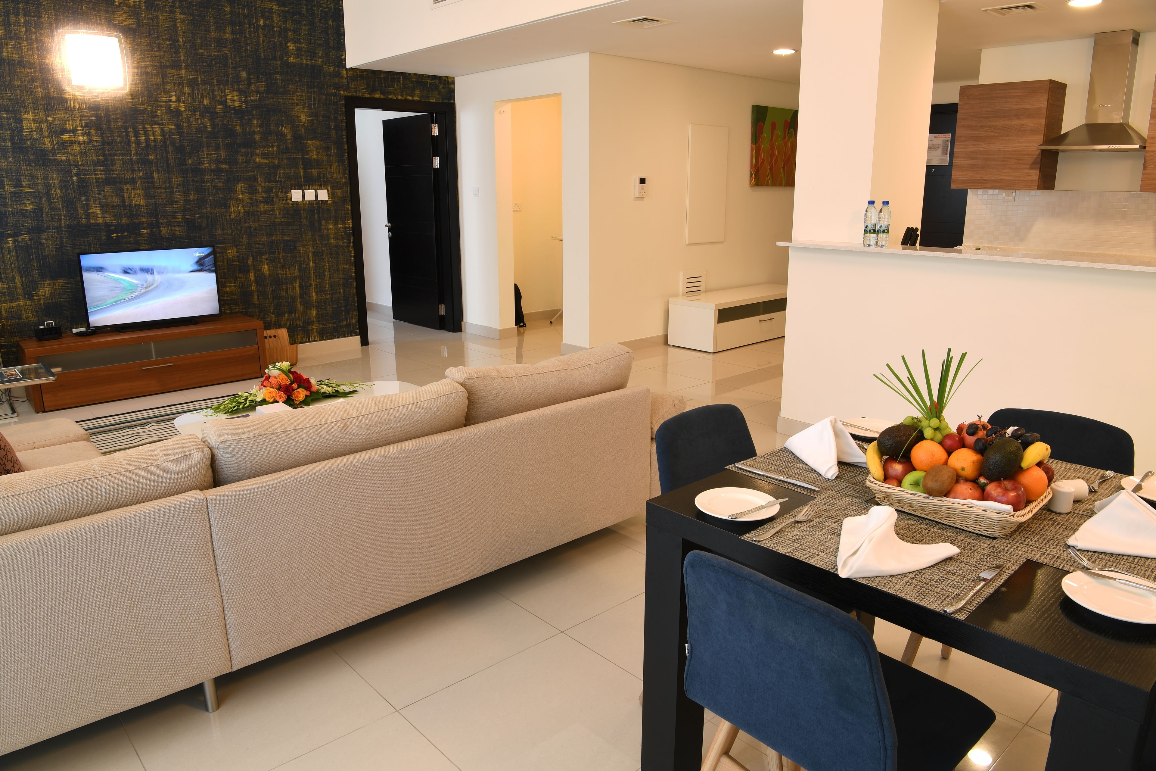 classic one bedroom suite | living area | 40-inch led tv with satellite channels, tv