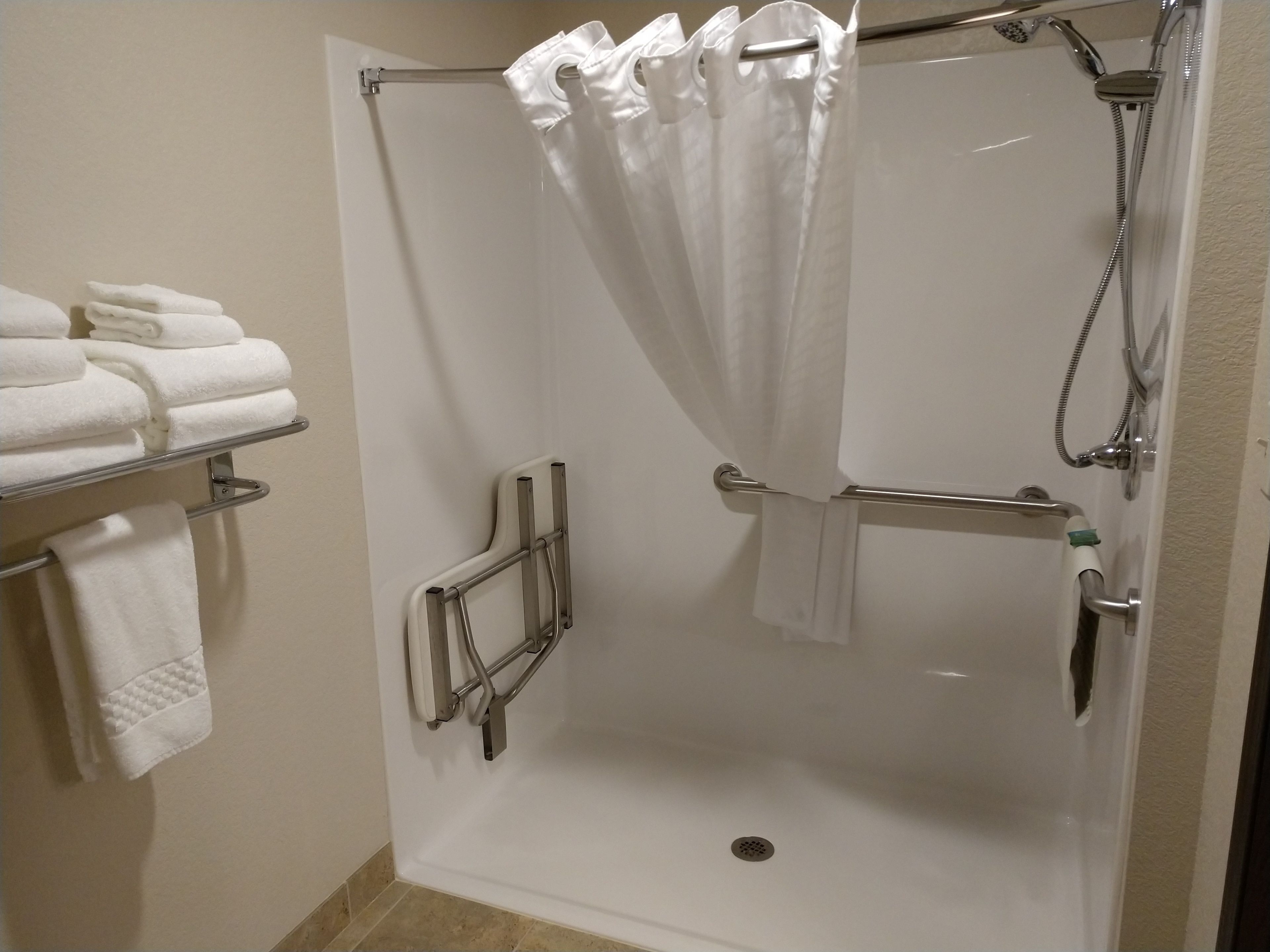 room, 1 king bed, accessible, non smoking (roll in shower) | premium bedding, desk, laptop workspace, blackout curtains