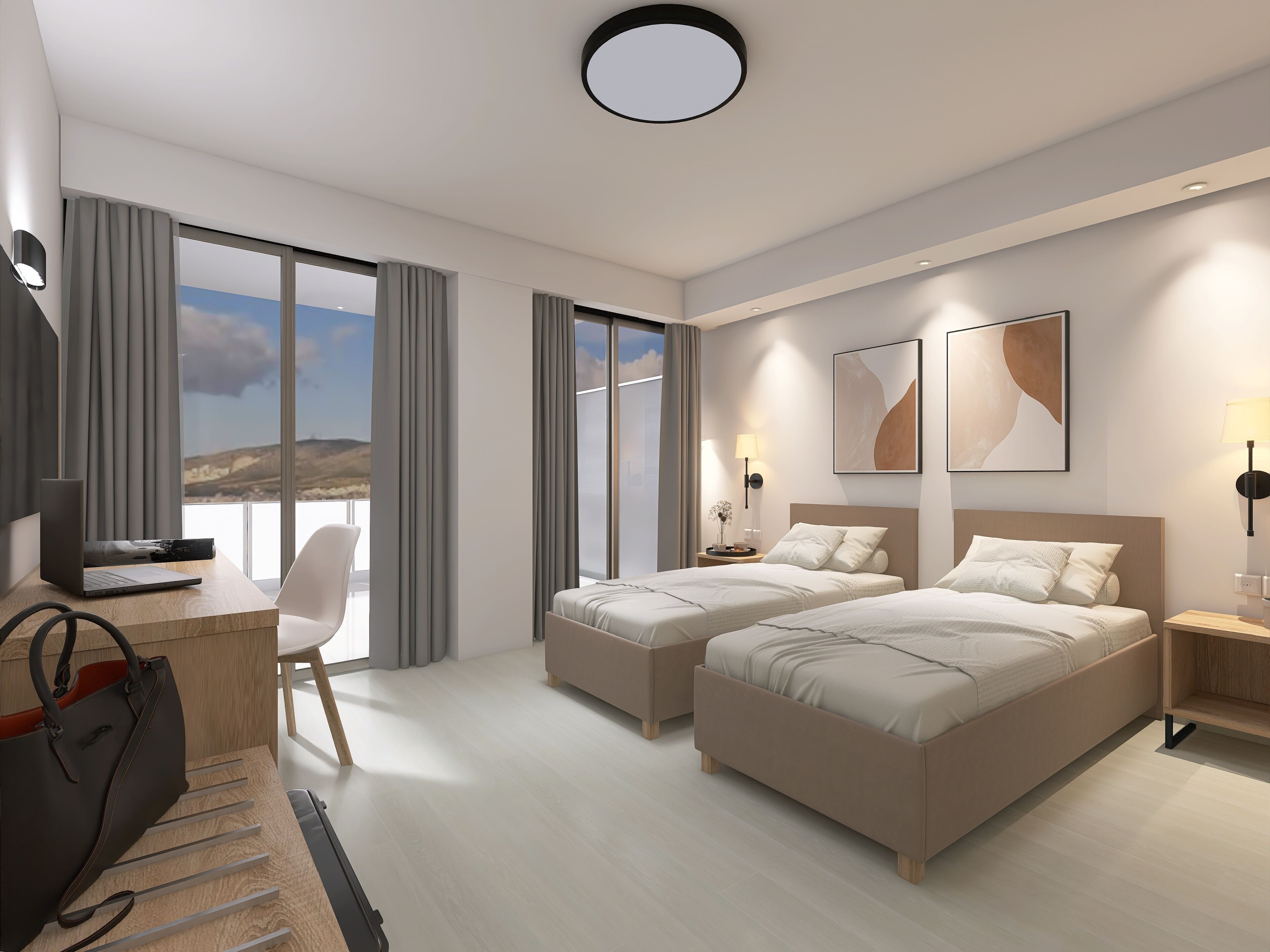 Habitación Deluxe con 1 cama doble o 2 individuales, balcón | Minibar, caja fuerte, escritorio y cortinas opacas