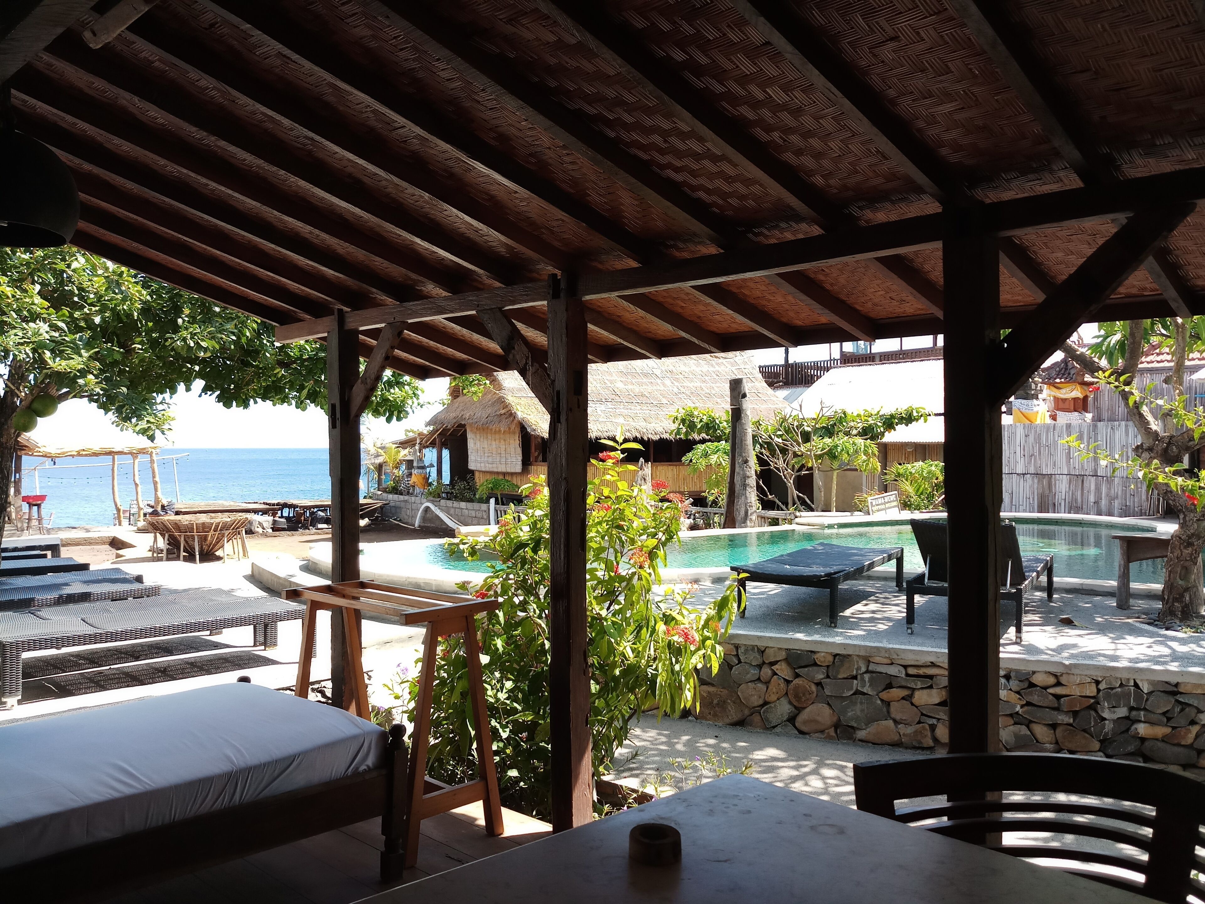 Bungalow – deluxe, delvis havutsikt | Terrasse/patio