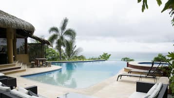 Outdoor pool, pool loungers