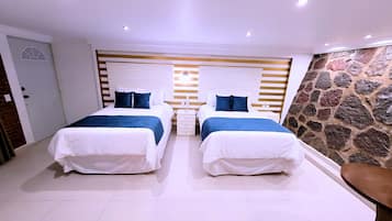 Premium bedding, down duvets, individually decorated