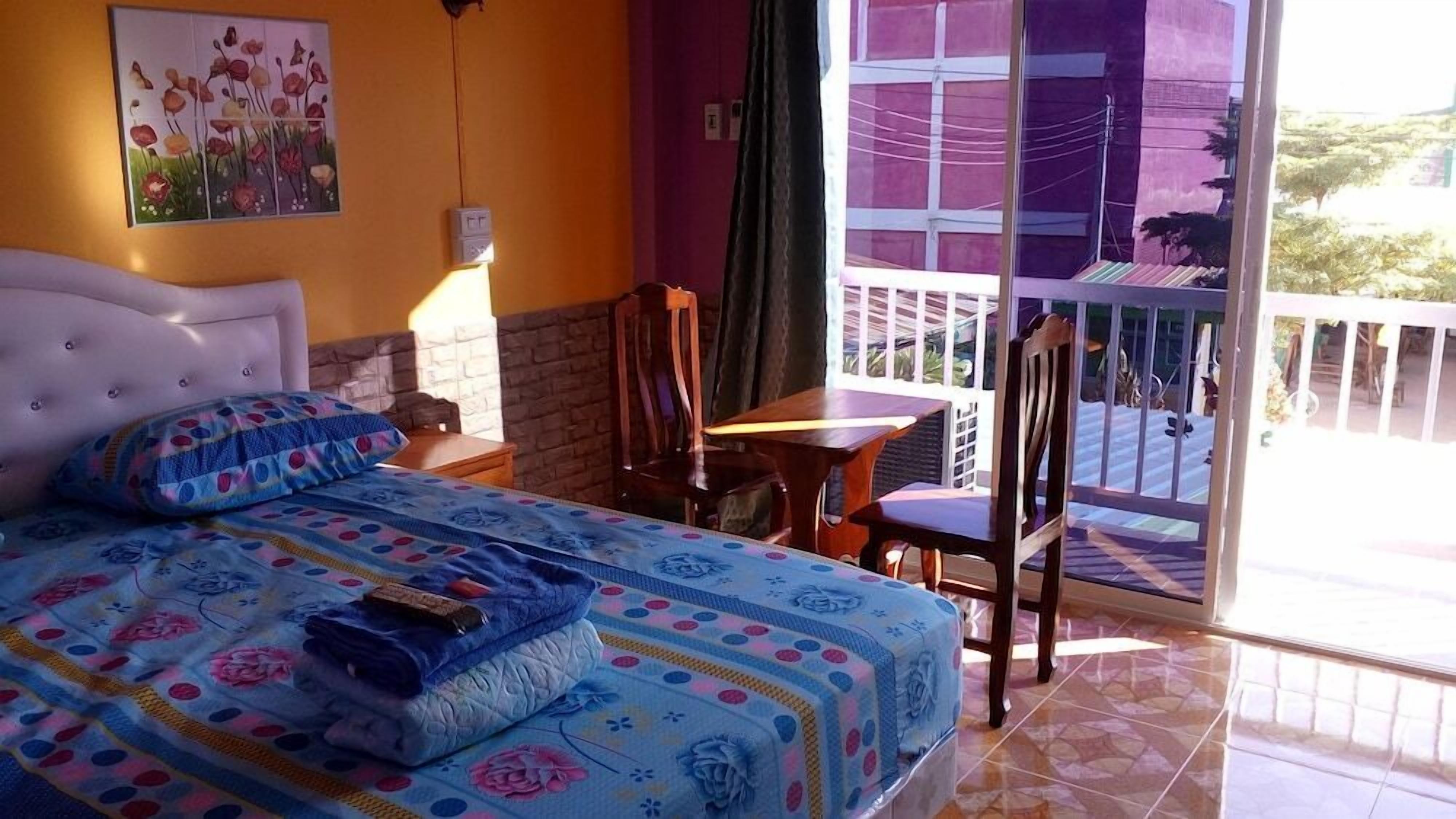 Desk, free WiFi, bed sheets