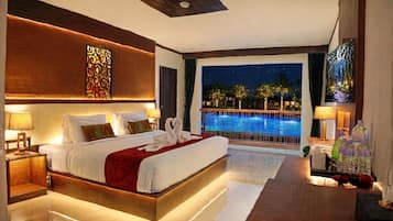 Superior Double Room, Pool View | Premium bedding, minibar, in-room safe, desk