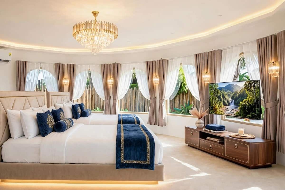 Exclusive Villa, Pool View | Premium bedding, minibar, in-room safe, desk