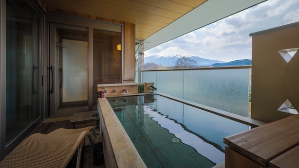 "Yubanashi" Yuraku Yamabiko-tei Japanese Style Room with Open-Air Bath Mount Fuji View - Non-Smoking | Bathroom - Fujisan Onsen Hotel Kaneyamaen (Fujiyoshida)