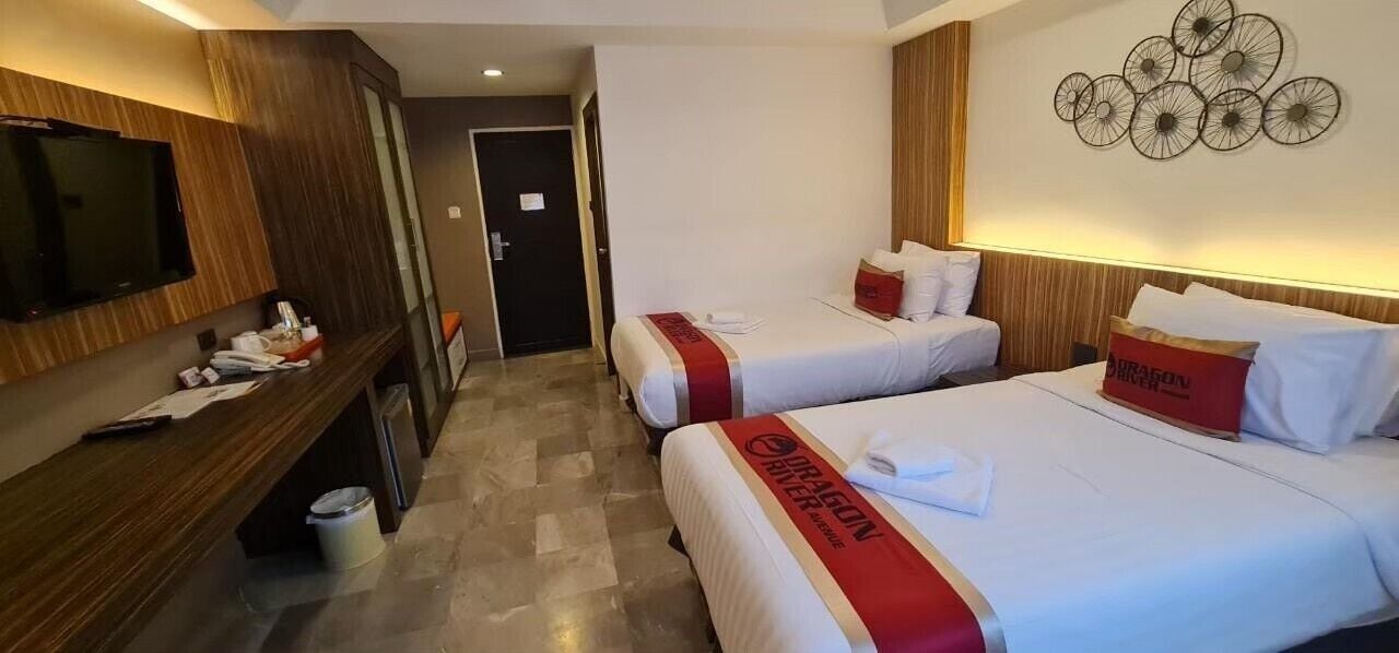 Dragon Deluxe 2 Twin Beds | Minibar, skrivebord, ekstra senge (tillægsgebyr), gratis Wi-Fi