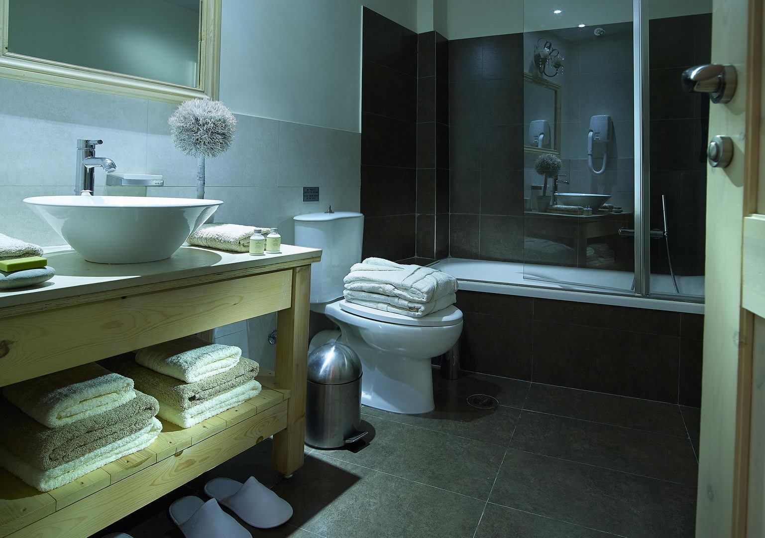 family suite | bathroom | designer toiletries, hair dryer, slippers