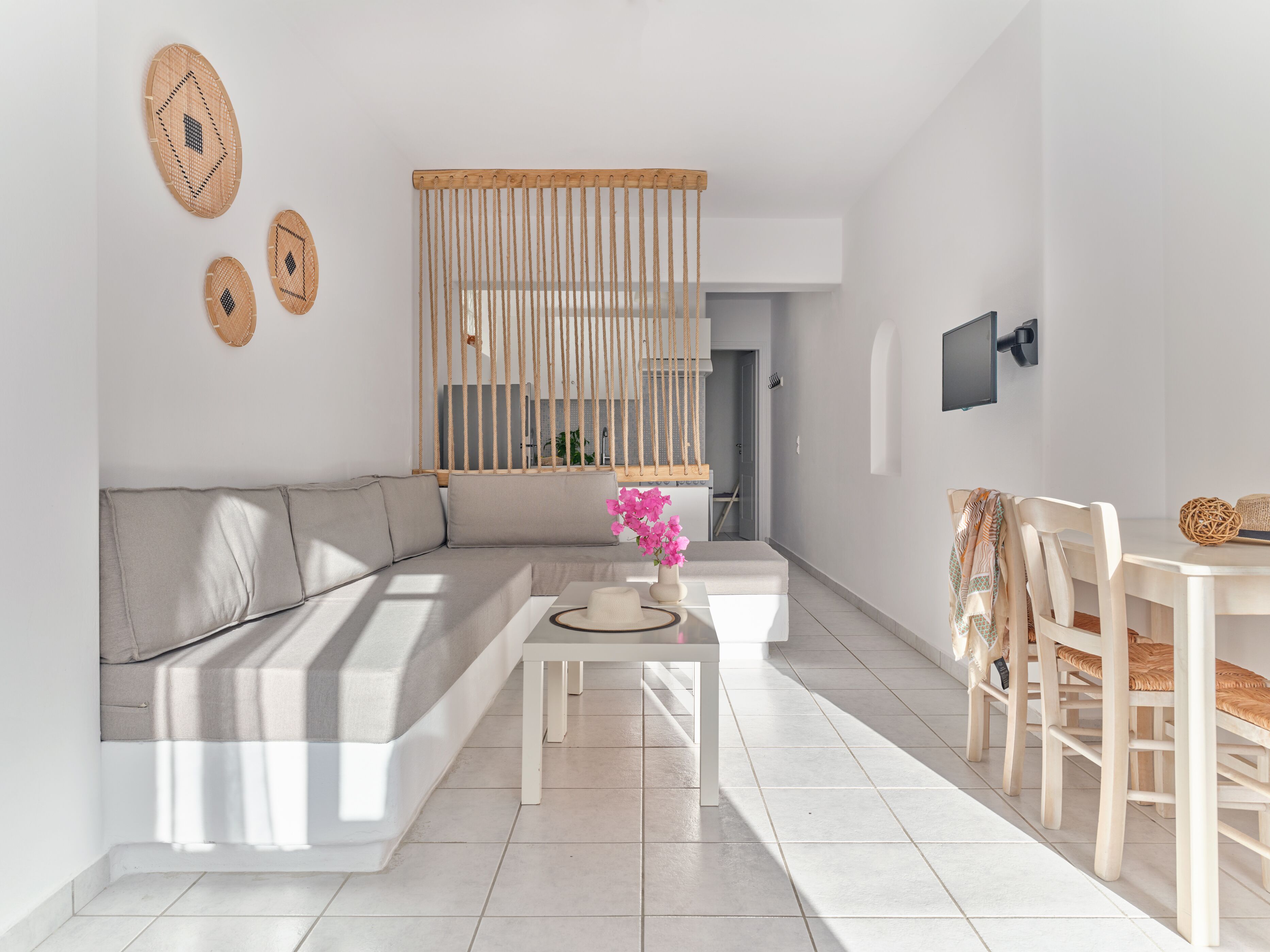 Appartement Familial, 1 chambre, non-fumeur, vue partielle sur la mer (Αphodite) | Coin séjour