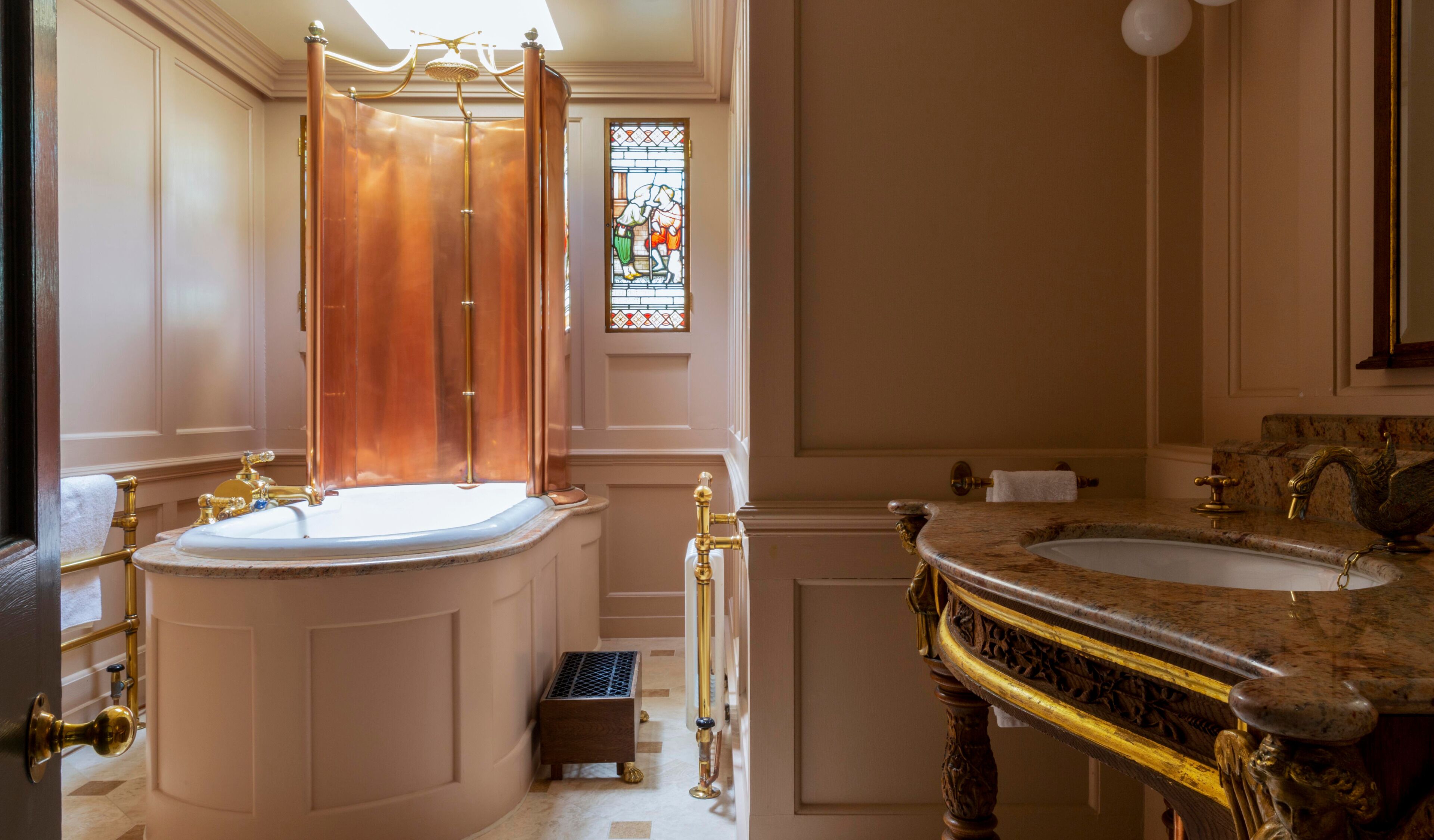 junior suite, 1 bedroom, balcony, city view | bathroom | hair dryer, bathrobes, heated floors, towels