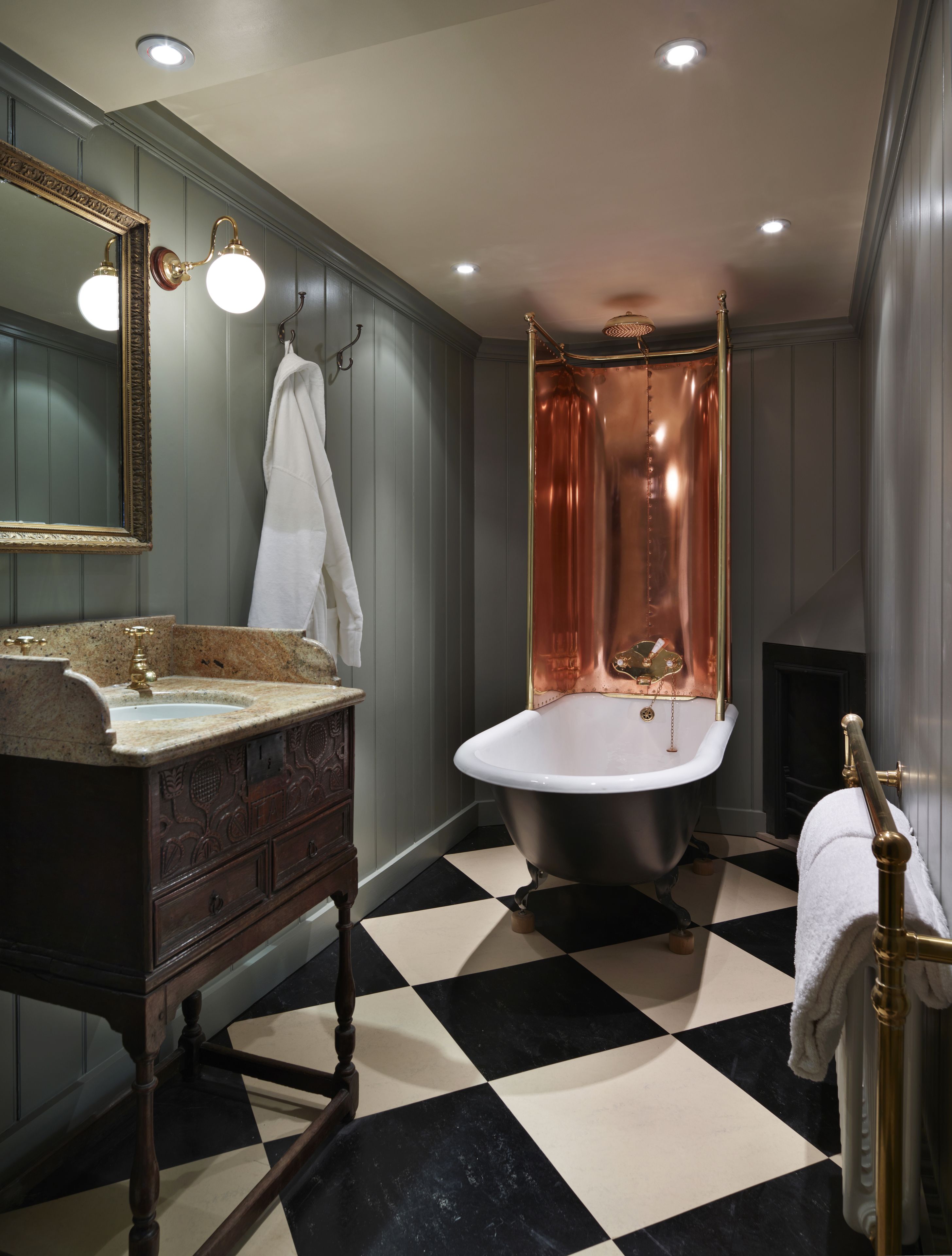 hair dryer, bathrobes, heated floors, towels