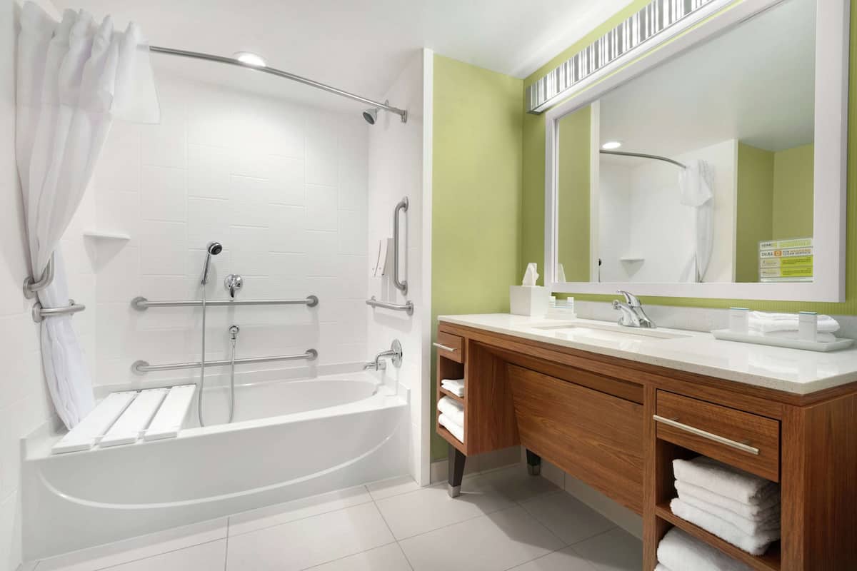 free toiletries, hair dryer, towels