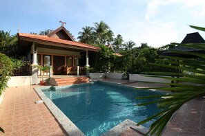Villa, 1 Bedroom, Private Pool | In-room safe, desk, soundproofing, iron/ironing board