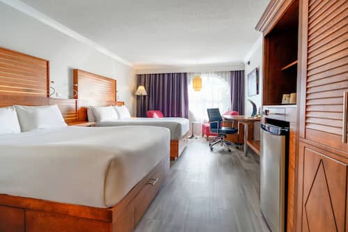 Classic Room, 2 Double Beds, Accessible, Bathtub | In-room safe, desk, blackout drapes, iron/ironing board