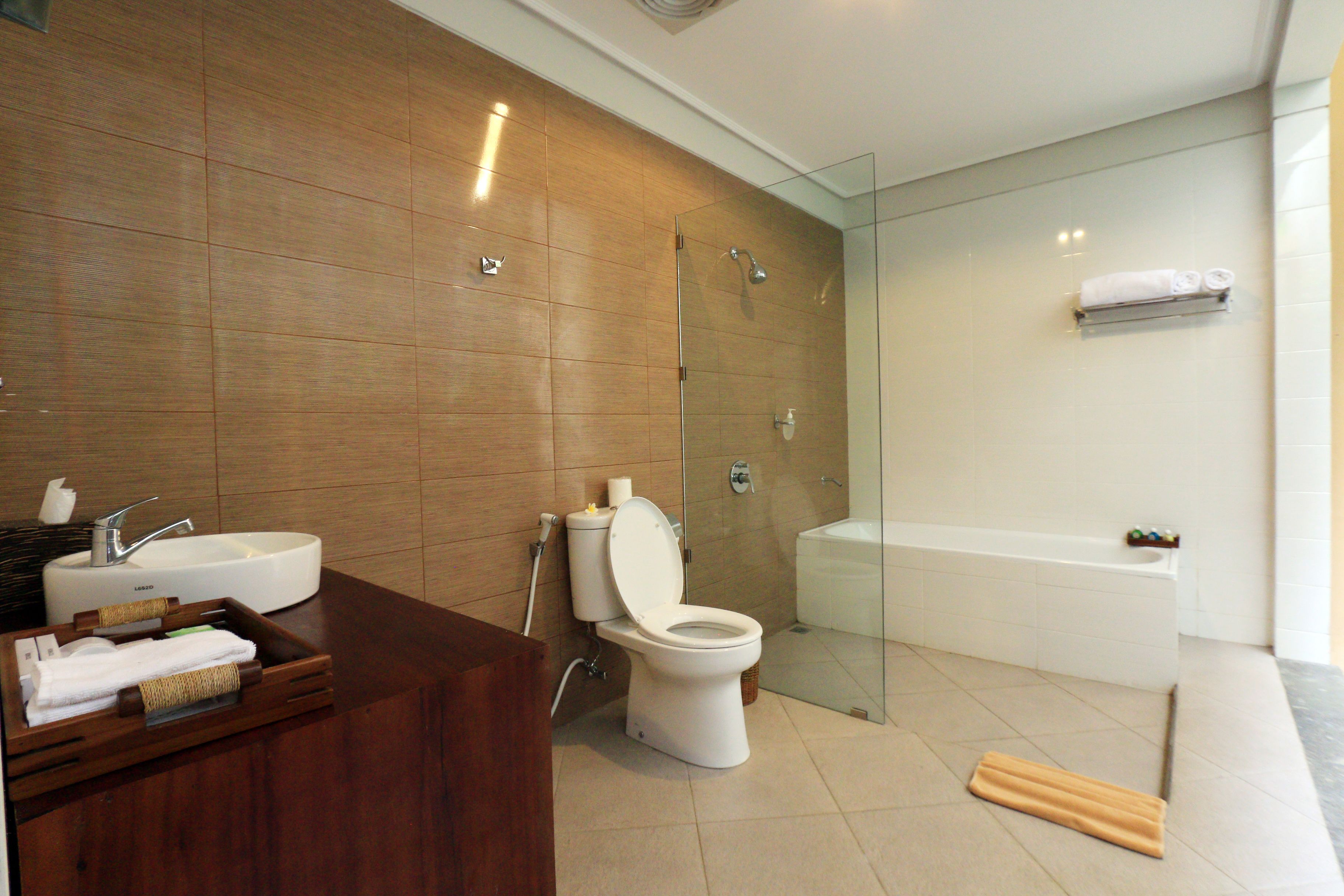 free toiletries, hair dryer, slippers, towels