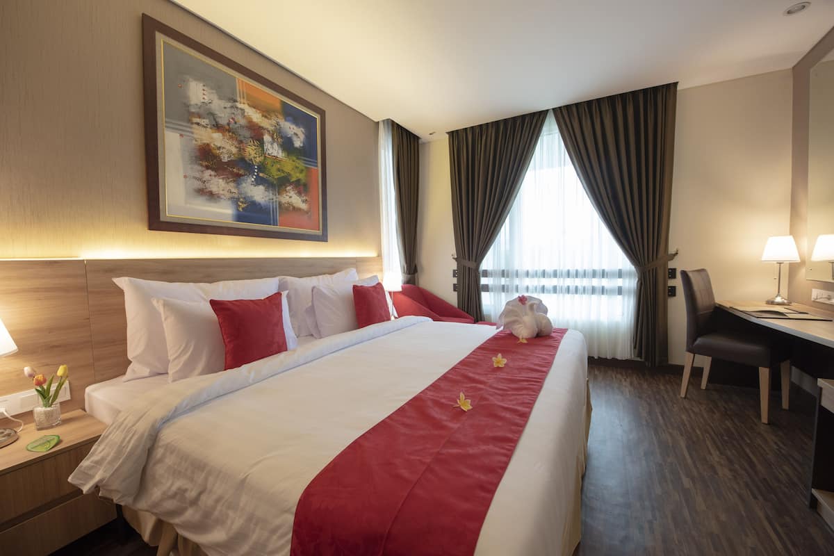 Suite (Tower King) | 1 slaapkamer, lakens van Egyptisch katoen, luxe beddengoed