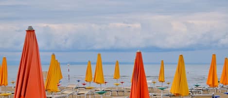 Private beach nearby, sun loungers, beach umbrellas, beach volleyball