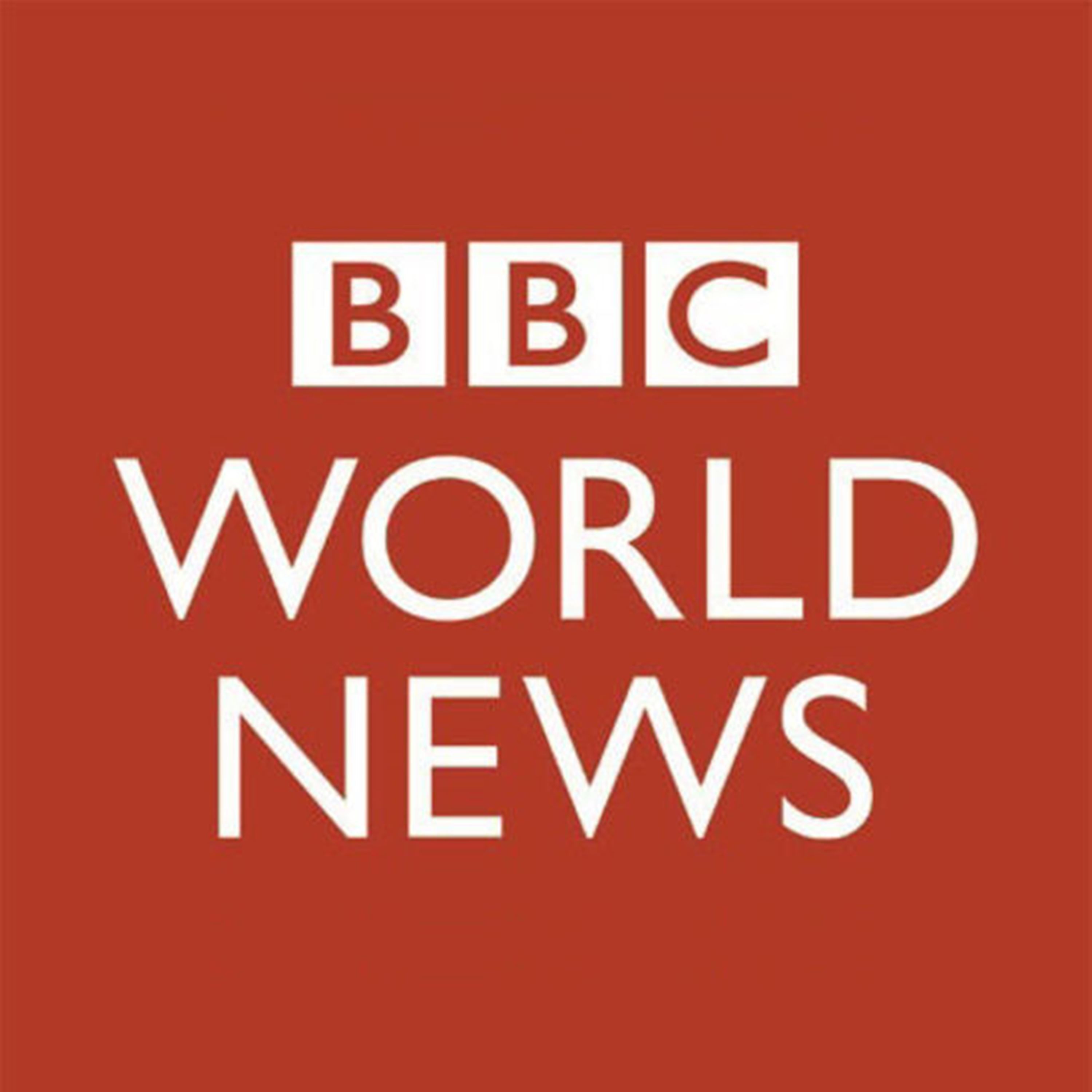 The BBC World News logo on a red background.