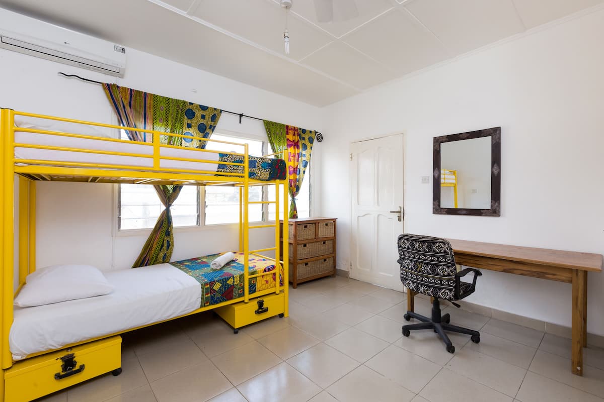 Laptop workspace, free WiFi, bed sheets