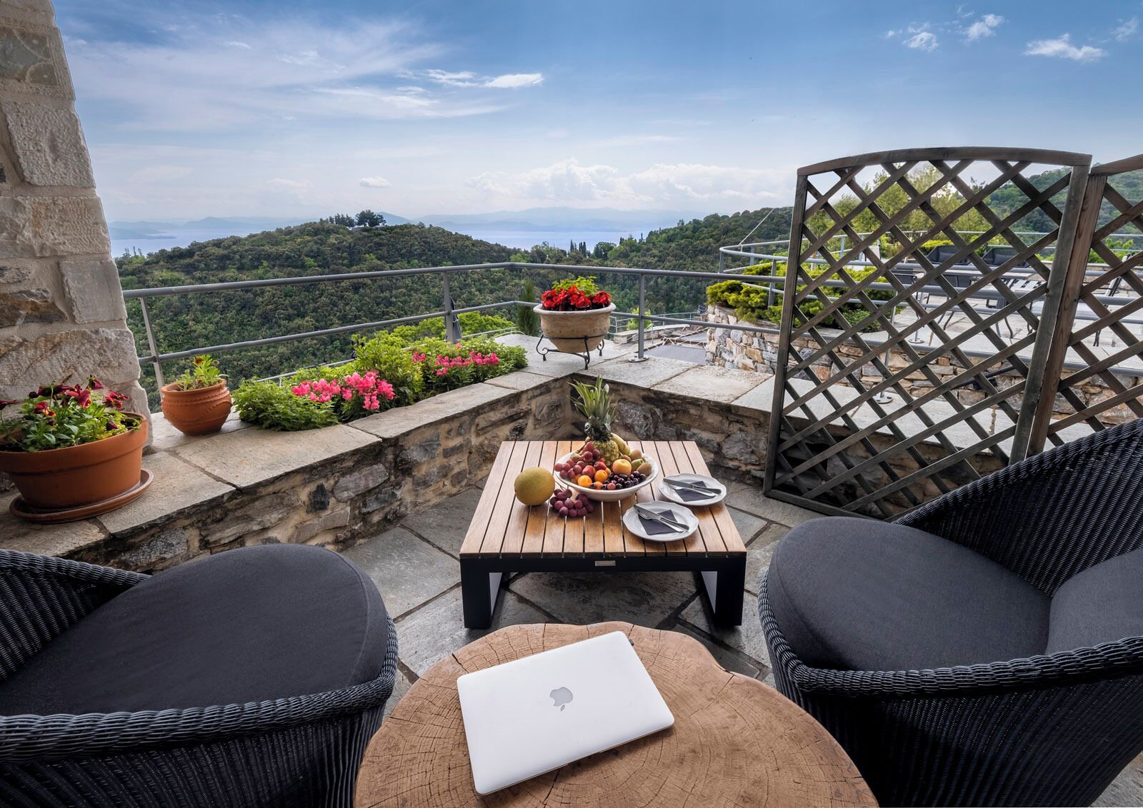 Grand Suite with Panoramic Sea View - Thivi | Terrasse/Patio