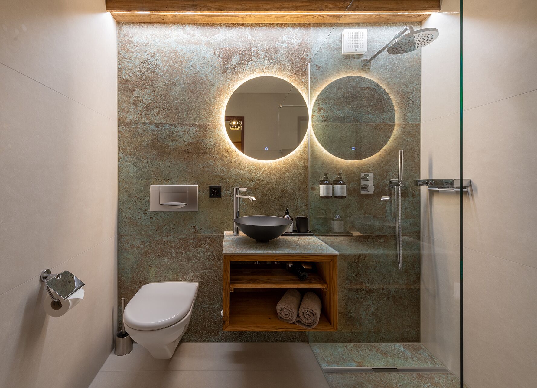 hair dryer, heated floors, towels