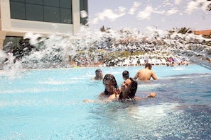 6 indoor pools, seasonal outdoor pool, pool umbrellas, pool loungers