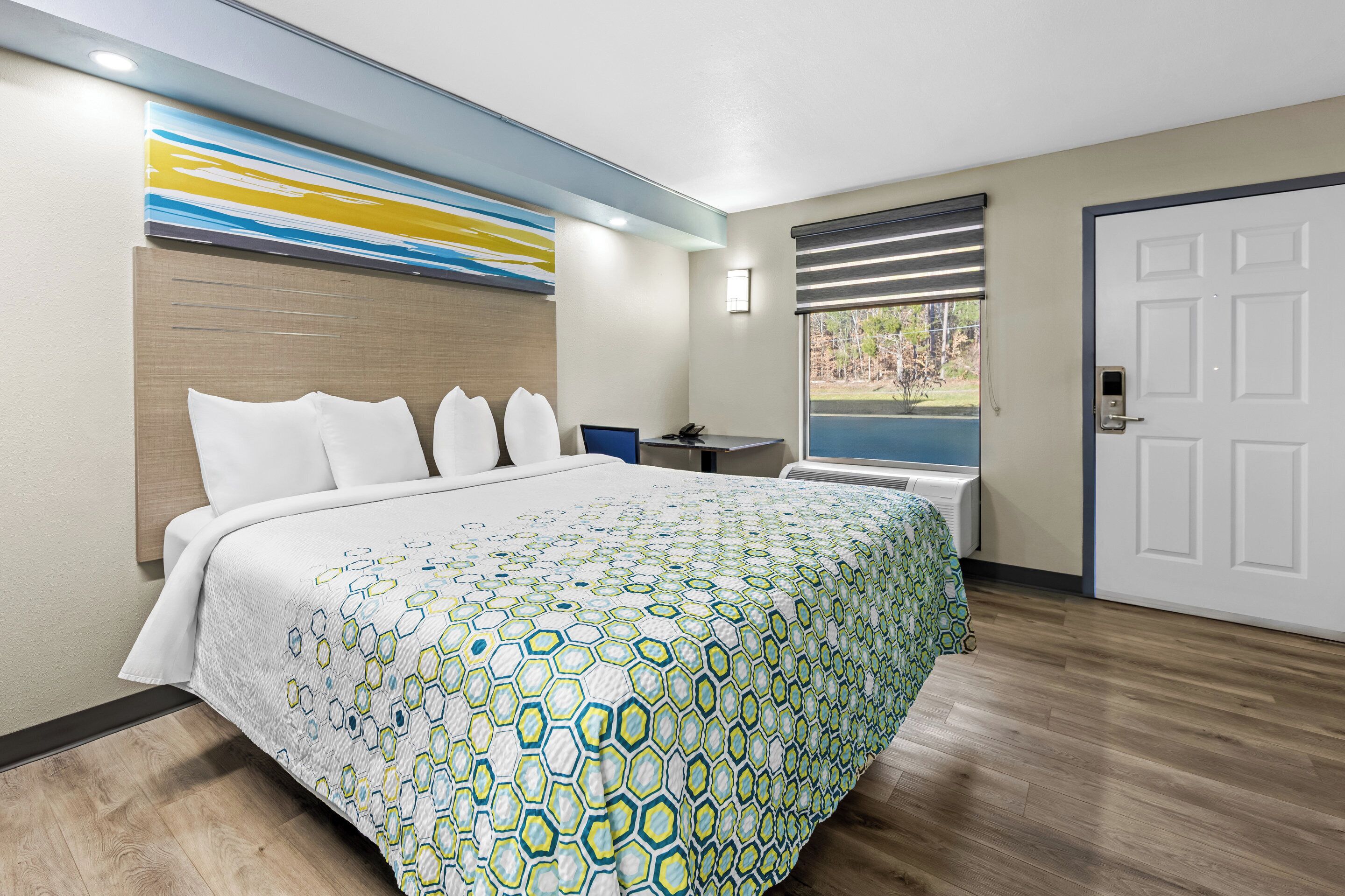 Blackout curtains, iron/ironing board, free WiFi, bed sheets